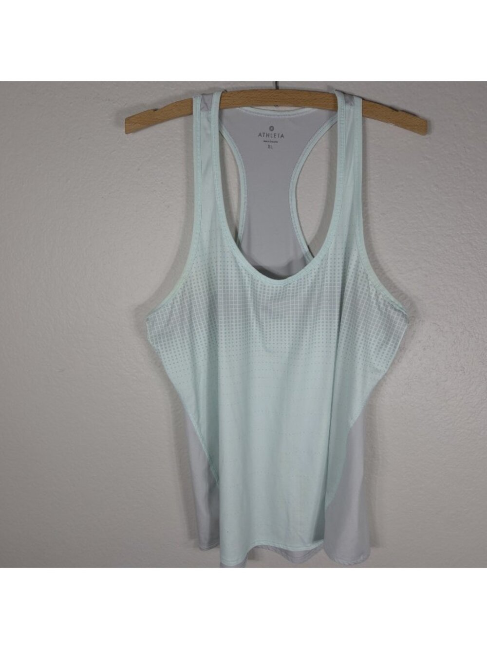 Athleta Tank Top Women's XL Racerback Athletic Mint Green Gray Scoop Neck